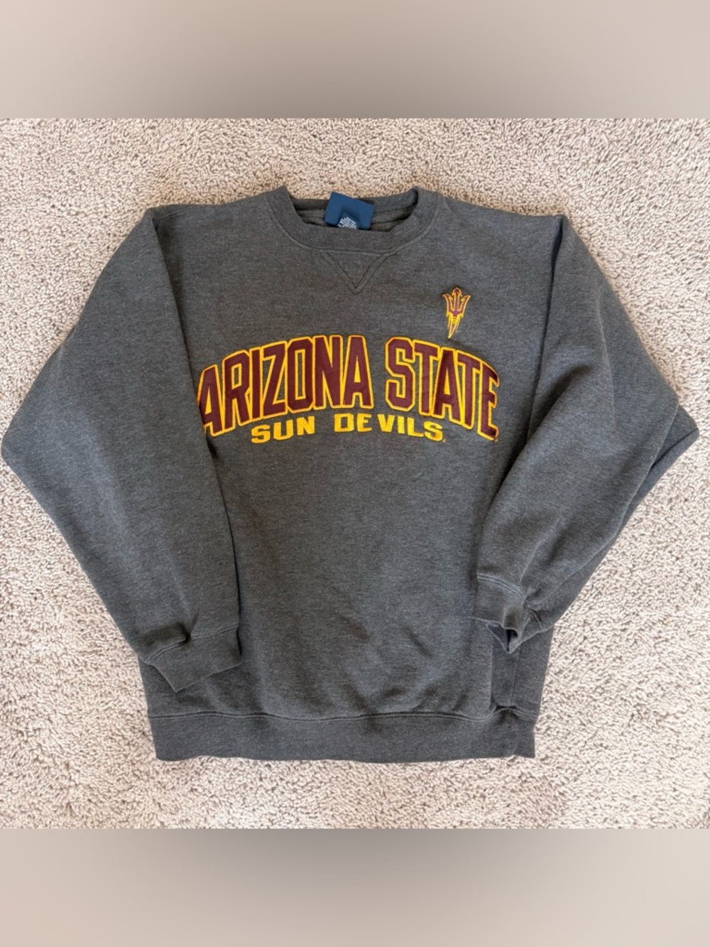 Arizona State Sun Devils Men's Gray Crewneck Sweatshirt